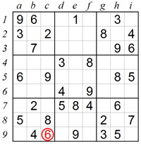 Eliminating squares using Naked Pairs in rows and columns B