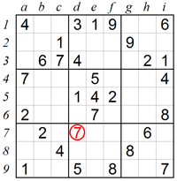 Eliminating squares using Hidden Pairs in rows and columns B